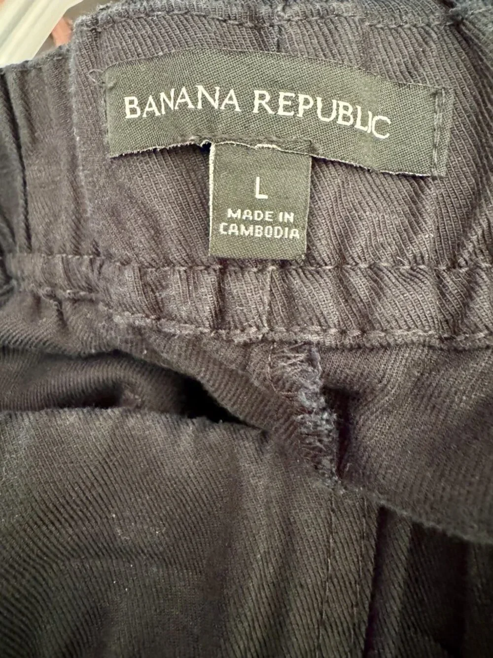 Banana Republic Linen Blend Black Crop Pants Women's Large